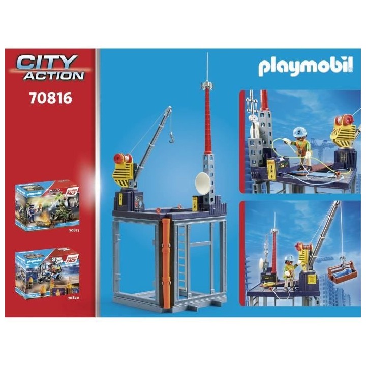 PLAYMOBIL - 70816 - Starter Pack Plateforme de construction