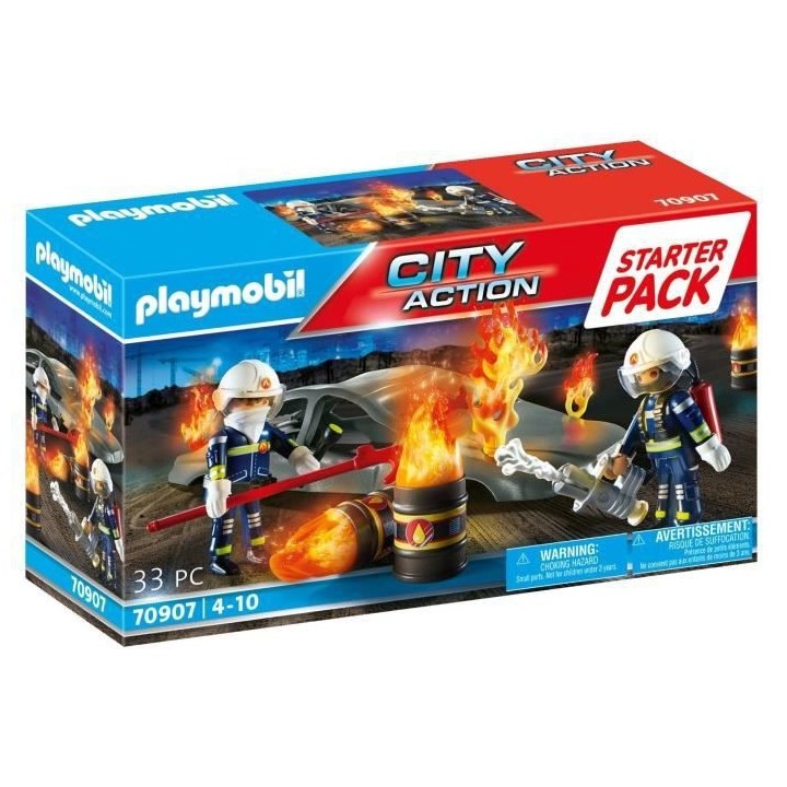 PLAYMOBIL - 70907 - Starter Pack Pompiers et incendie