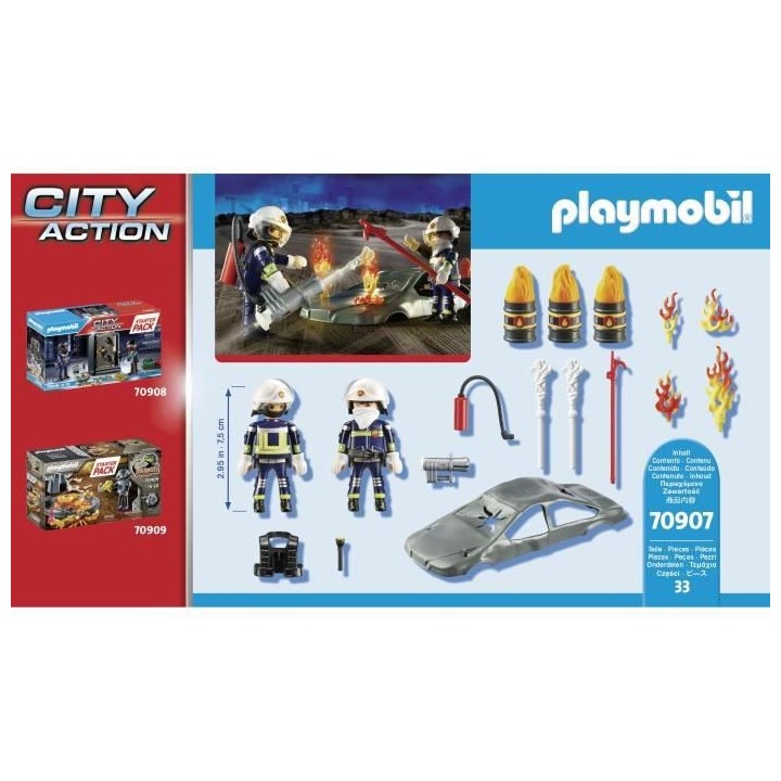 PLAYMOBIL - 70907 - Starter Pack Pompiers et incendie