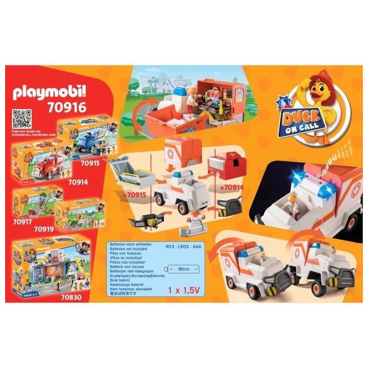 PLAYMOBIL - 70916 - DUCK ON CALL - Véhicule de secours