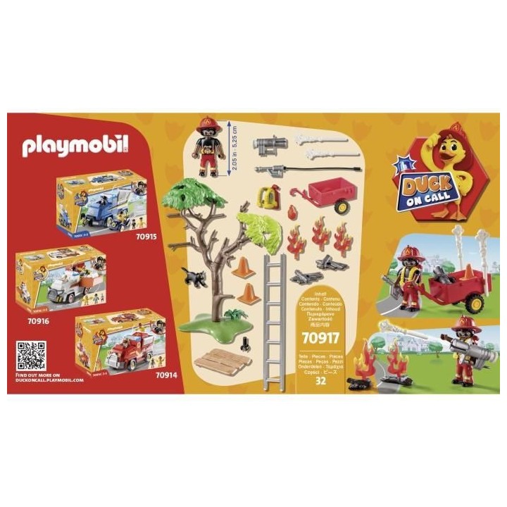 PLAYMOBIL - 70917 - DUCK ON CALL - Pompier et chat