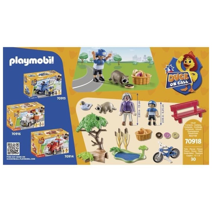 PLAYMOBIL - 70918 - DUCK ON CALL - Policiere et animaux