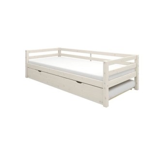 Lit banquette gigogne enfant - 2x90x190cm - Pin massif blanchi - Sommi
