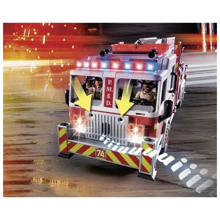 PLAYMOBIL - 70935 - City Action - Camion de pompiers avec échelle