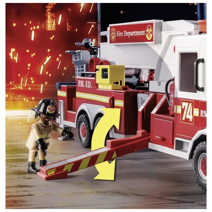 PLAYMOBIL - 70935 - City Action - Camion de pompiers avec échelle