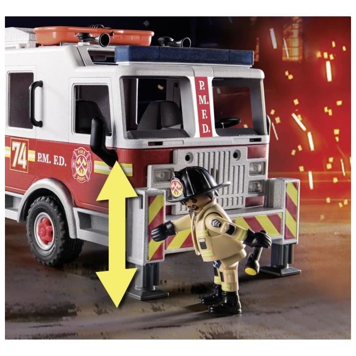 PLAYMOBIL - 70935 - City Action - Camion de pompiers avec échelle