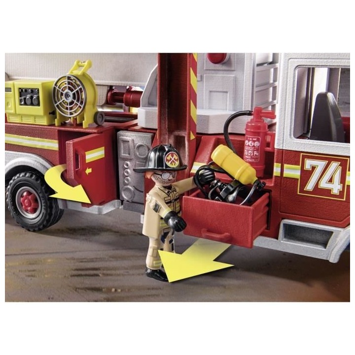 PLAYMOBIL - 70935 - City Action - Camion de pompiers avec échelle