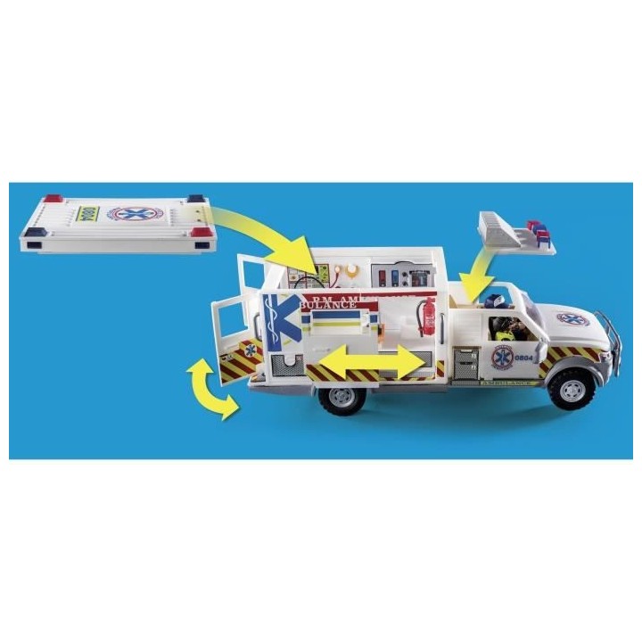 PLAYMOBIL - 70936 - City Action Les Secouristes - Ambulance avec secou