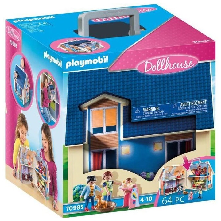 PLAYMOBIL - 70985 - Maison Transportable Bleue