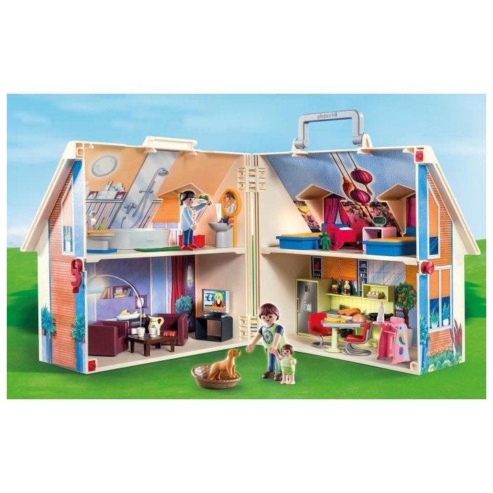 PLAYMOBIL - 70985 - Maison Transportable Bleue