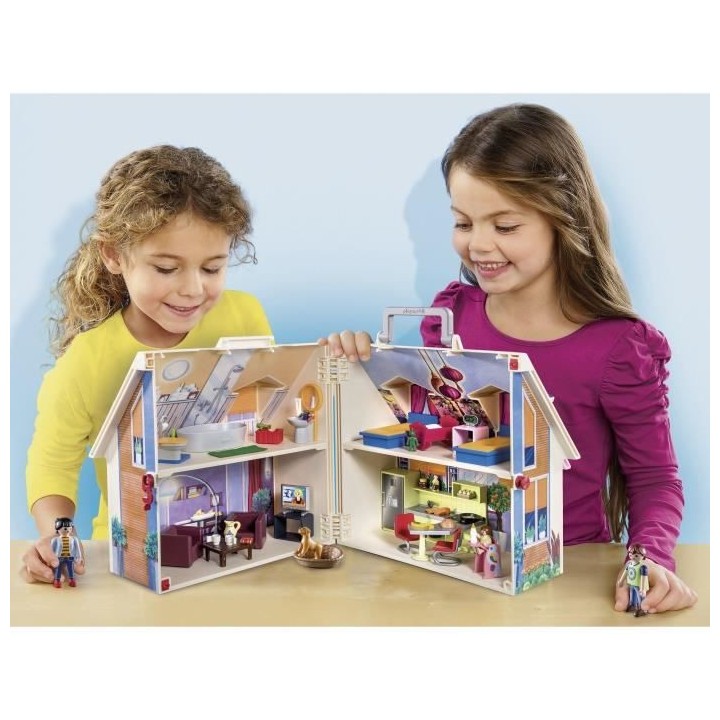 PLAYMOBIL - 70985 - Maison Transportable Bleue