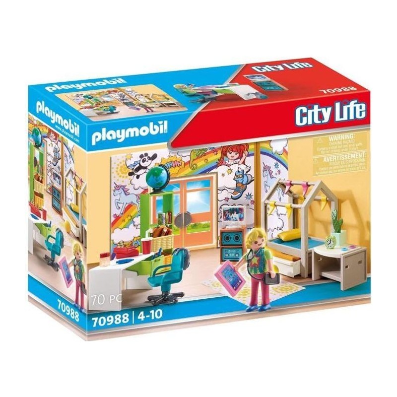 PLAYMOBIL - 70988 - City Life - La Maison Moderne - Chambre d'Adolescent