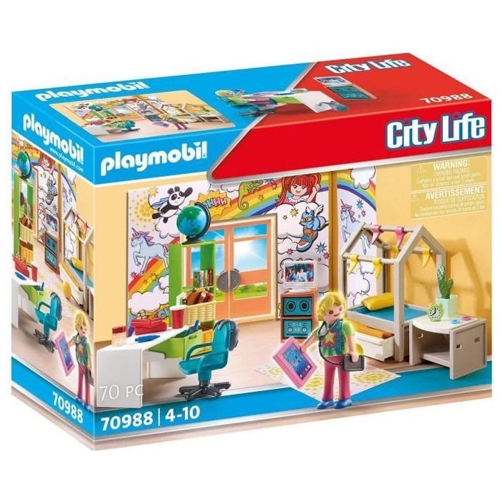 PLAYMOBIL - 70988 - City Life - La Maison Moderne - Chambre d'Adolesce