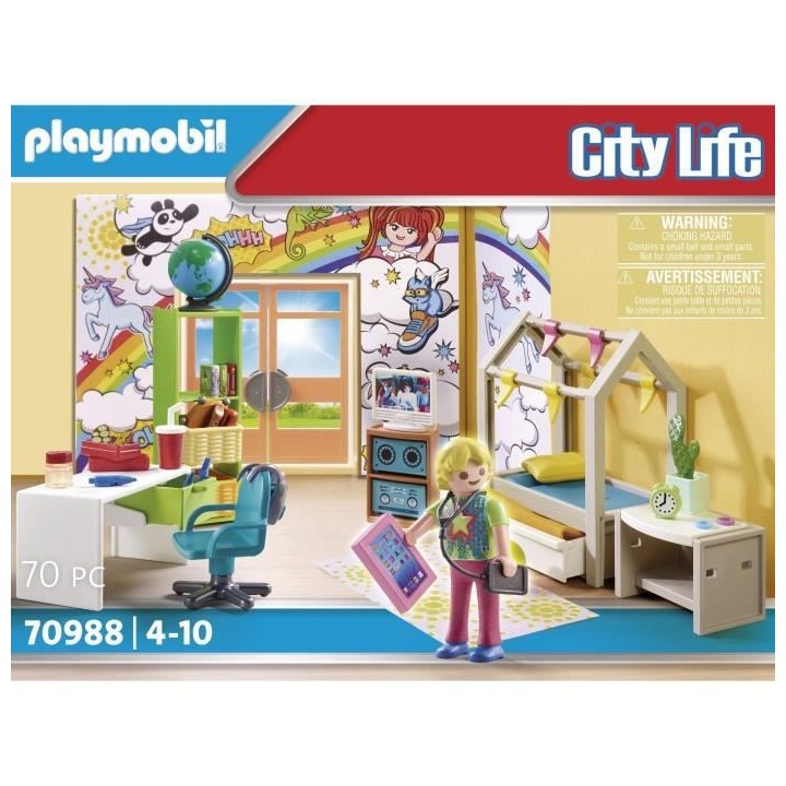 PLAYMOBIL - 70988 - City Life - La Maison Moderne - Chambre d'Adolesce