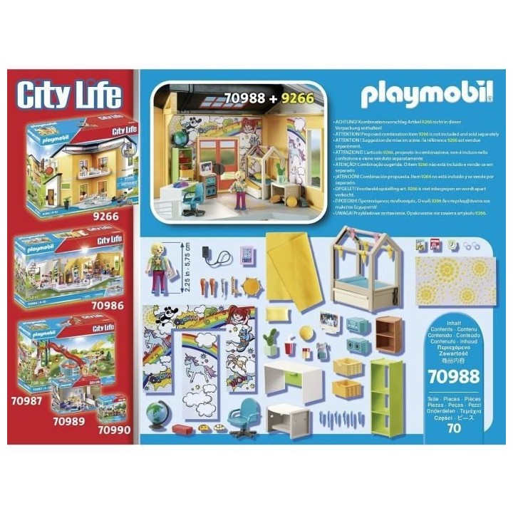 PLAYMOBIL - 70988 - City Life - La Maison Moderne - Chambre d'Adolesce