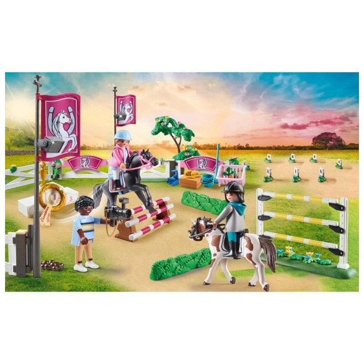 PLAYMOBIL - 70996 - Parcours d'obstacles avec chevaux