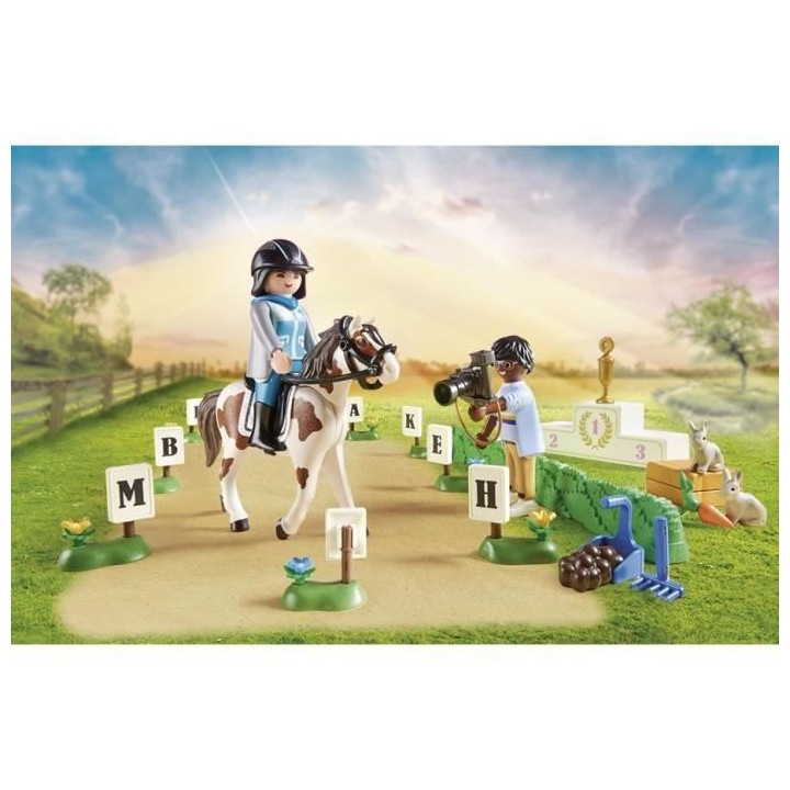 PLAYMOBIL - 70996 - Parcours d'obstacles avec chevaux