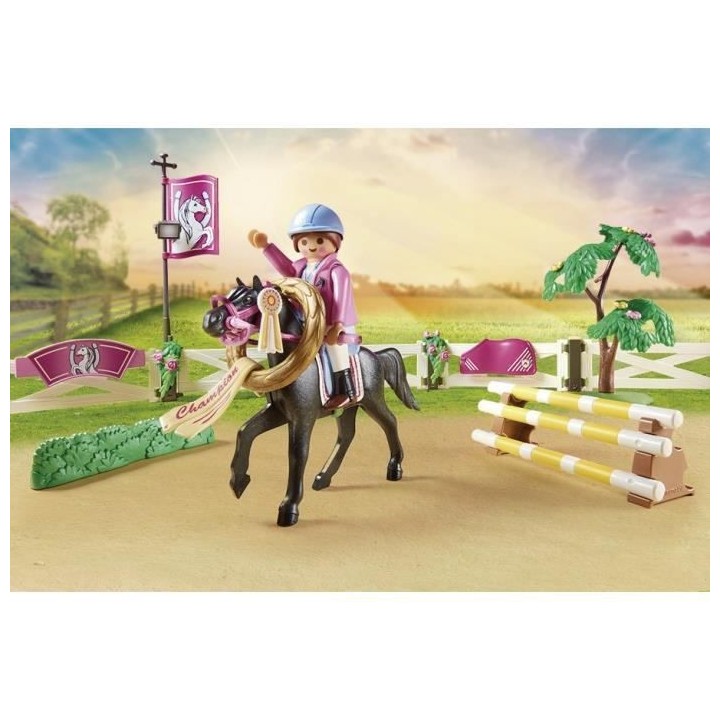 PLAYMOBIL - 70996 - Parcours d'obstacles avec chevaux