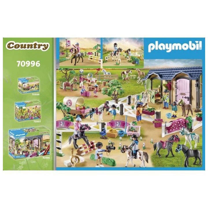 PLAYMOBIL - 70996 - Parcours d'obstacles avec chevaux