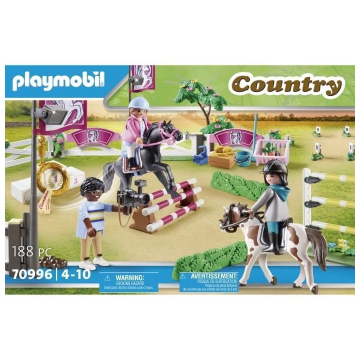 PLAYMOBIL - 70996 - Parcours d'obstacles avec chevaux
