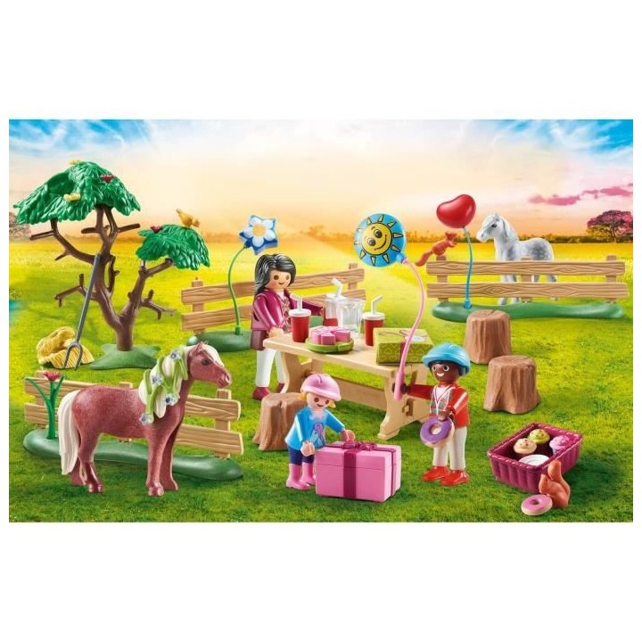 PLAYMOBIL - 70997 - Décoration de fete avec poneys