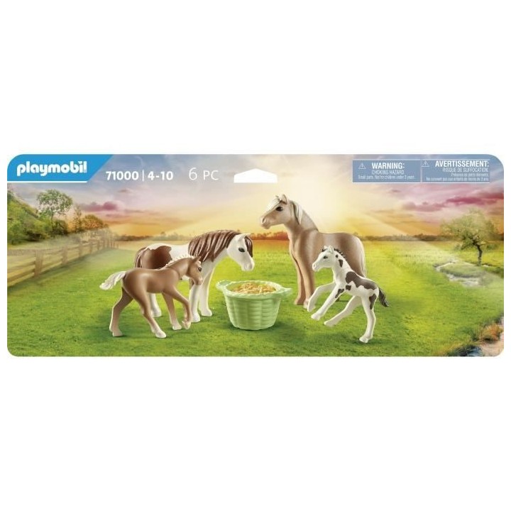 PLAYMOBIL - 71000 - 2 poneys islandais et poulains