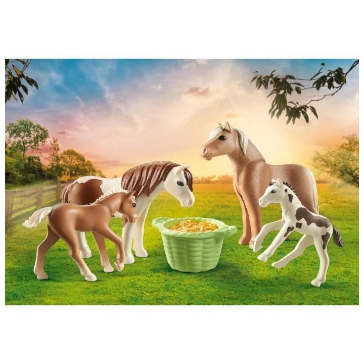 PLAYMOBIL - 71000 - 2 poneys islandais et poulains
