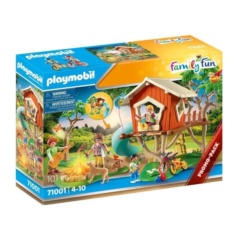 PLAYMOBIL - 71001 - Cabane dans les arbres et toboggan