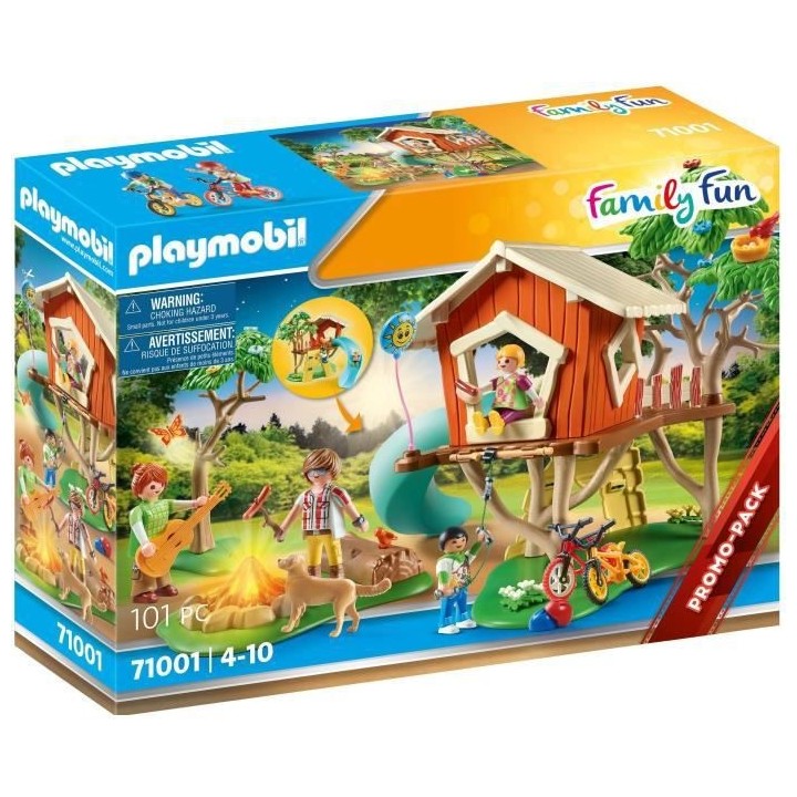 PLAYMOBIL - 71001 - Cabane dans les arbres et toboggan