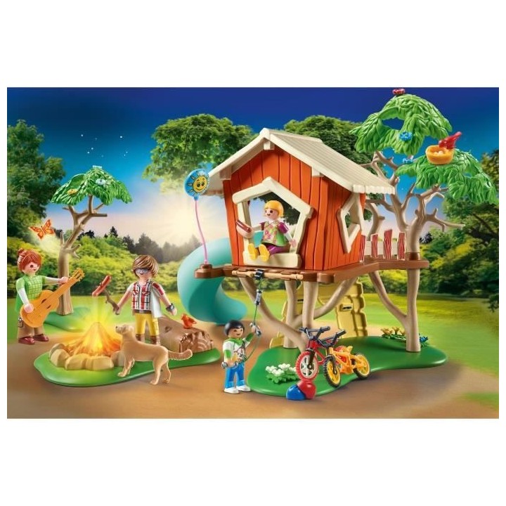 PLAYMOBIL - 71001 - Cabane dans les arbres et toboggan