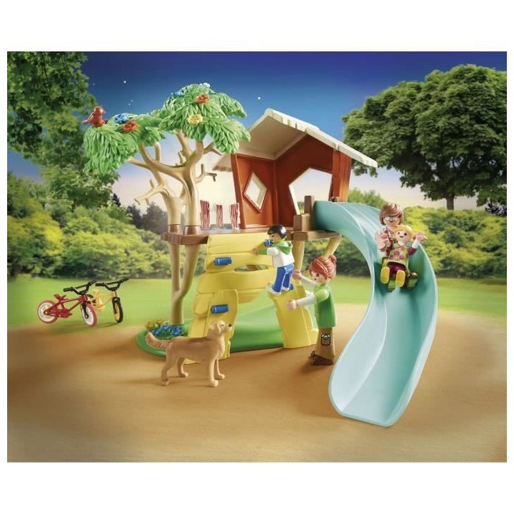 PLAYMOBIL - 71001 - Cabane dans les arbres et toboggan