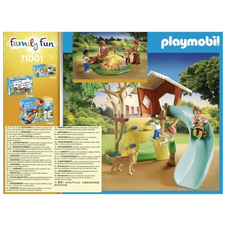 PLAYMOBIL - 71001 - Cabane dans les arbres et toboggan