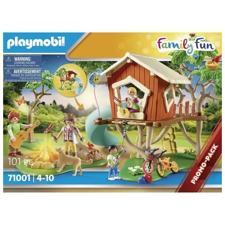 PLAYMOBIL - 71001 - Cabane dans les arbres et toboggan