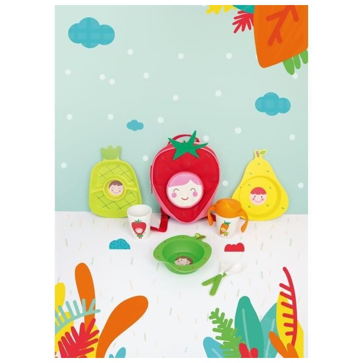 MILL'O BÉBÉ Assiette bambou - Poire