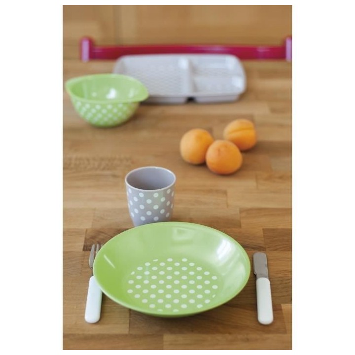 MILL'O BÉBÉ Plateau 3 compartiments mélamine Orange Petits Pois