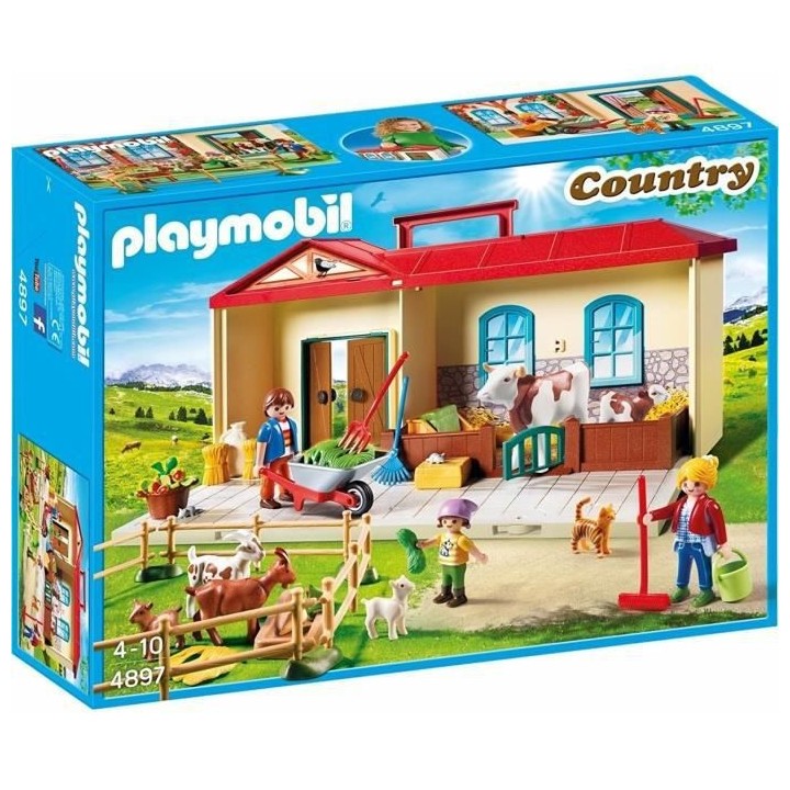 PLAYMOBIL 4897 - Country - Ferme Transportable - Exclusivité Cdiscoun