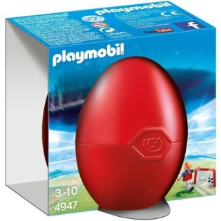 PLAYMOBIL - 4947 - oeuf de Pâques - Joueur de football avec cage au b
