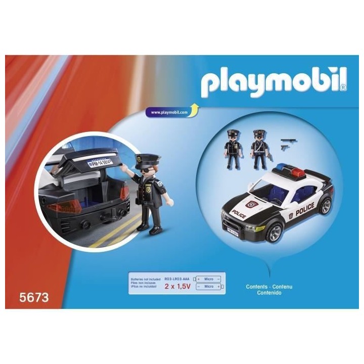 PLAYMOBIL - 5673 - Voiture de Police - Exclusivité Cdiscount