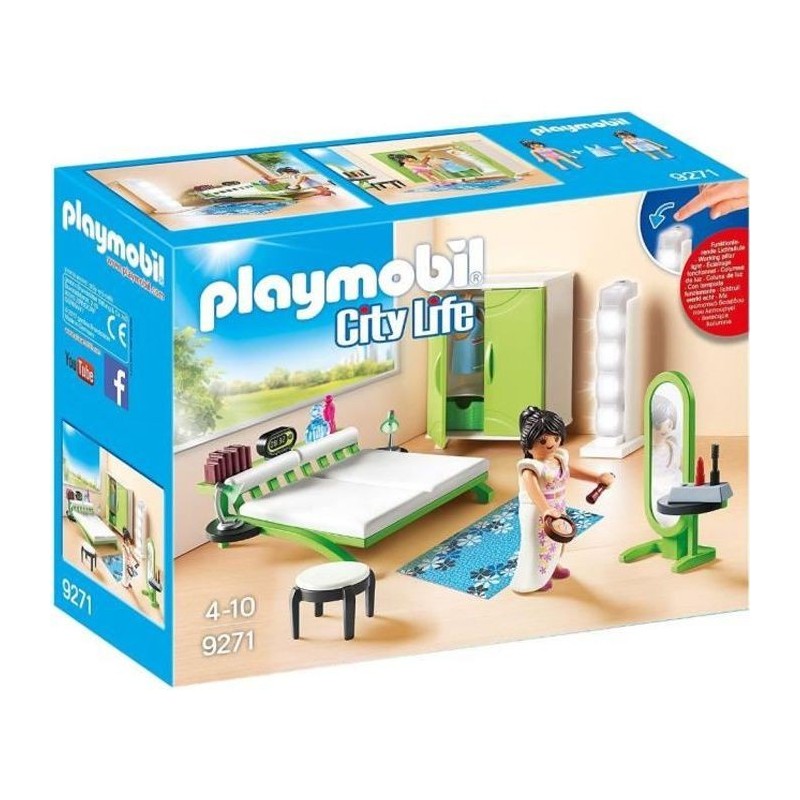 PLAYMOBIL - 9271 - City Life - La Maison Moderne - Chambre avec Espace Maquillage