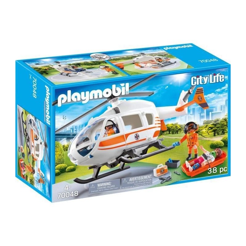 PLAYMOBIL 70048 - City Life Les Secouristes - Hélicoptere de secours - Nouveauté 2020