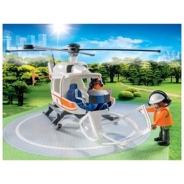 PLAYMOBIL 70048 - City Life Les Secouristes - Hélicoptere de secours