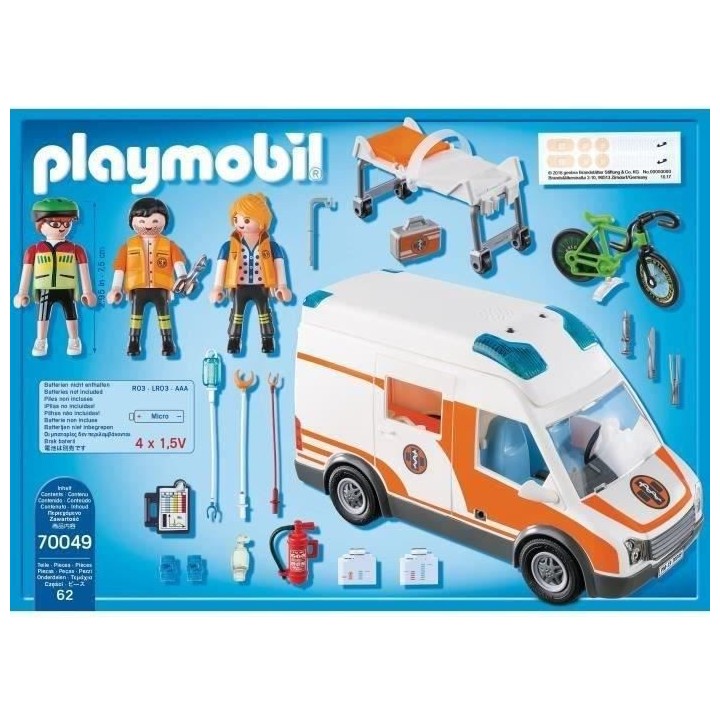 PLAYMOBIL 70049 - City Life Les Secouristes - Ambulance et secouristes
