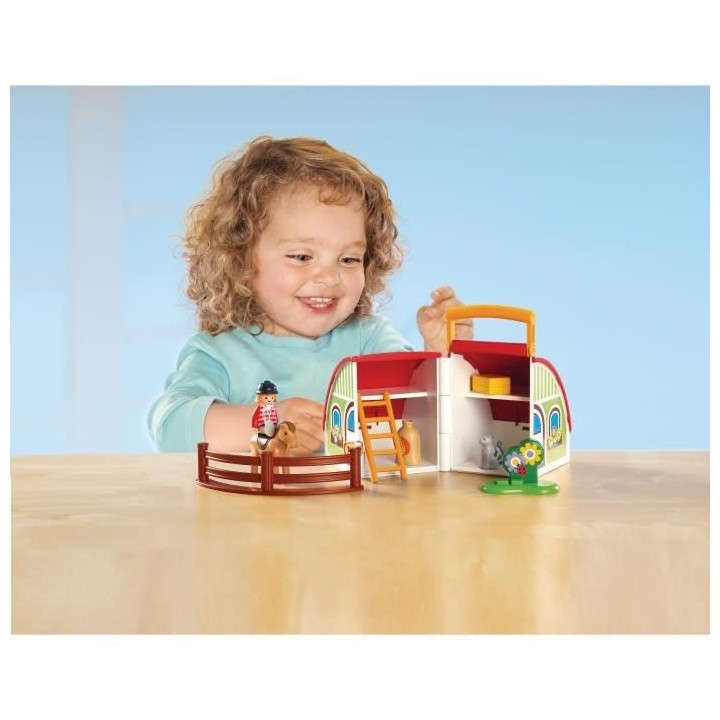 PLAYMOBIL - 70180 - PLAYMOBIL 1.2.3 - Centre équestre transportable