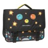 SMILEY Cartable 31 Cm 3 Compartiments Noir/Bleu/Jaune/Orange Enfant