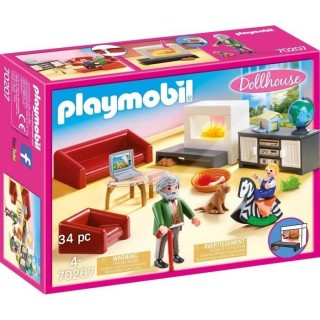 PLAYMOBIL - 70207 - Dollhouse La Maison Traditionnelle - Salon avec ch