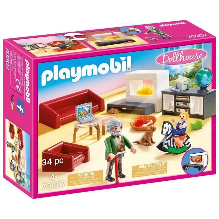PLAYMOBIL - 70207 - Dollhouse La Maison Traditionnelle - Salon avec ch