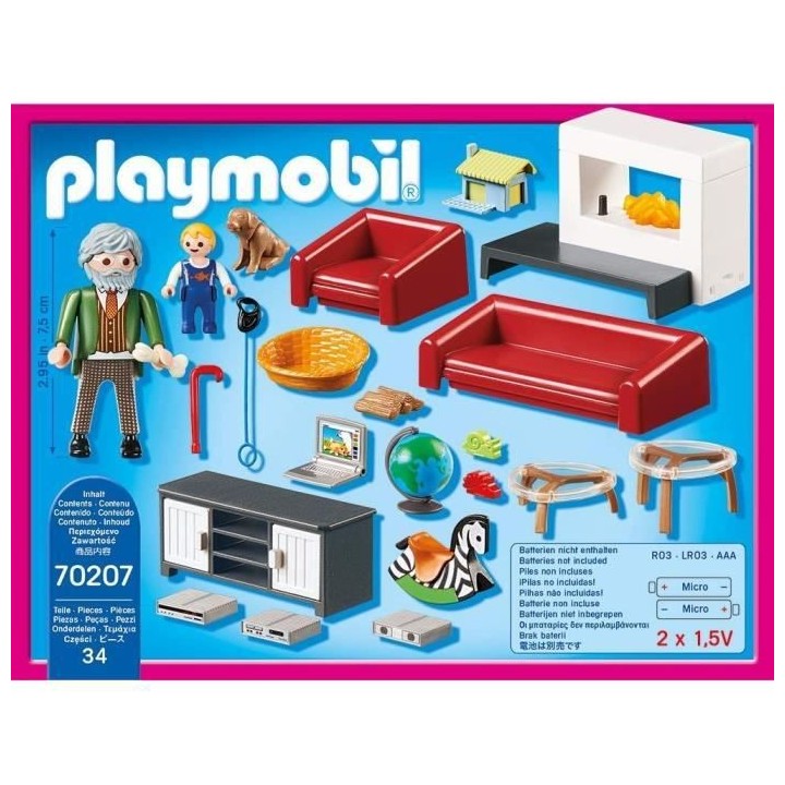 PLAYMOBIL - 70207 - Dollhouse La Maison Traditionnelle - Salon avec ch