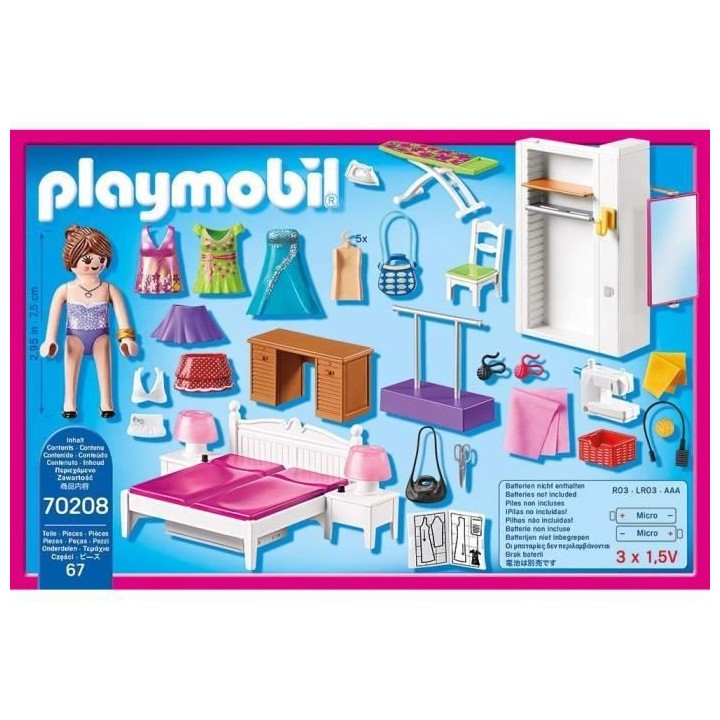 PLAYMOBIL - 70208 - Dollhouse La Maison Traditionnelle - Chambre avec