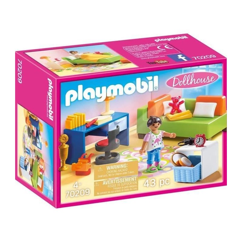 PLAYMOBIL - 70209 - Dollhouse La Maison Traditionnelle - Chambre d'enfant avec canapé-lit