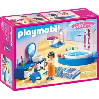 PLAYMOBIL - 70211 - Dollhouse La Maison Traditionnelle - Salle de bain